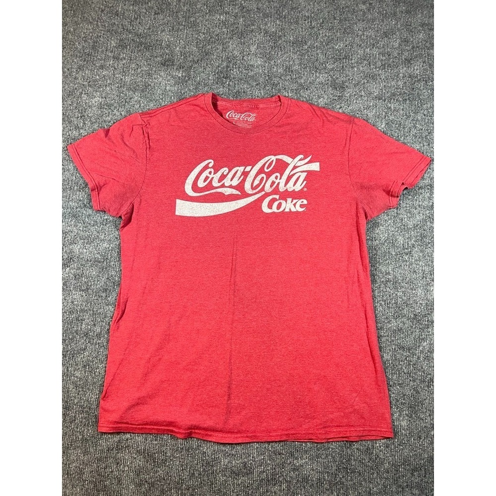 Coca-Cola Official Licensed Classic Logo Distressed Design Men's T-shirt Sz L
